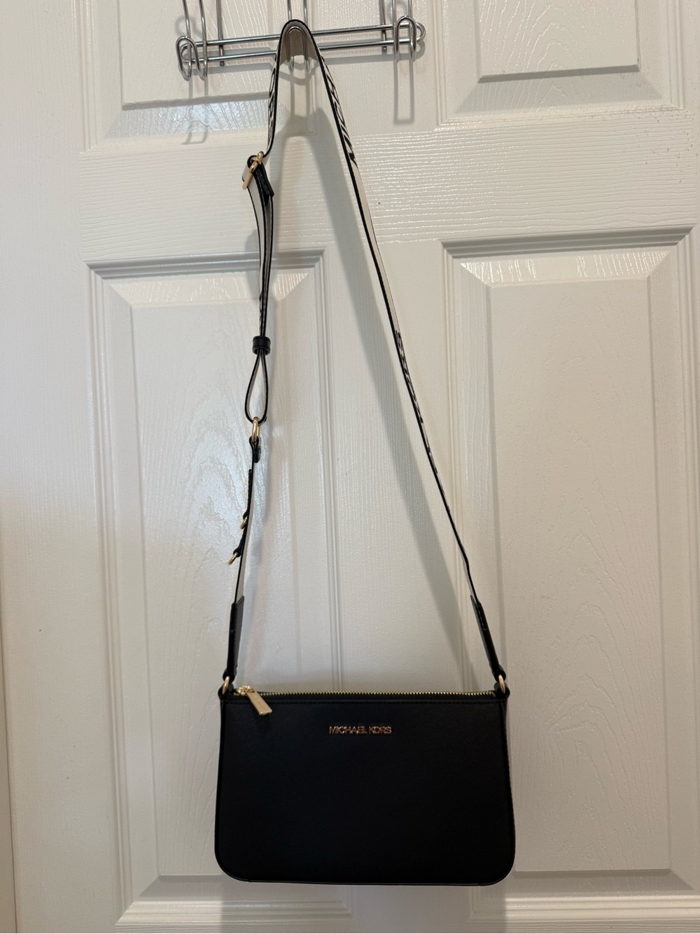 Michael Kors Black Crossbody Bag w/ Logo Strap